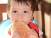 Eating the last bread that grandpa made. She loved it!